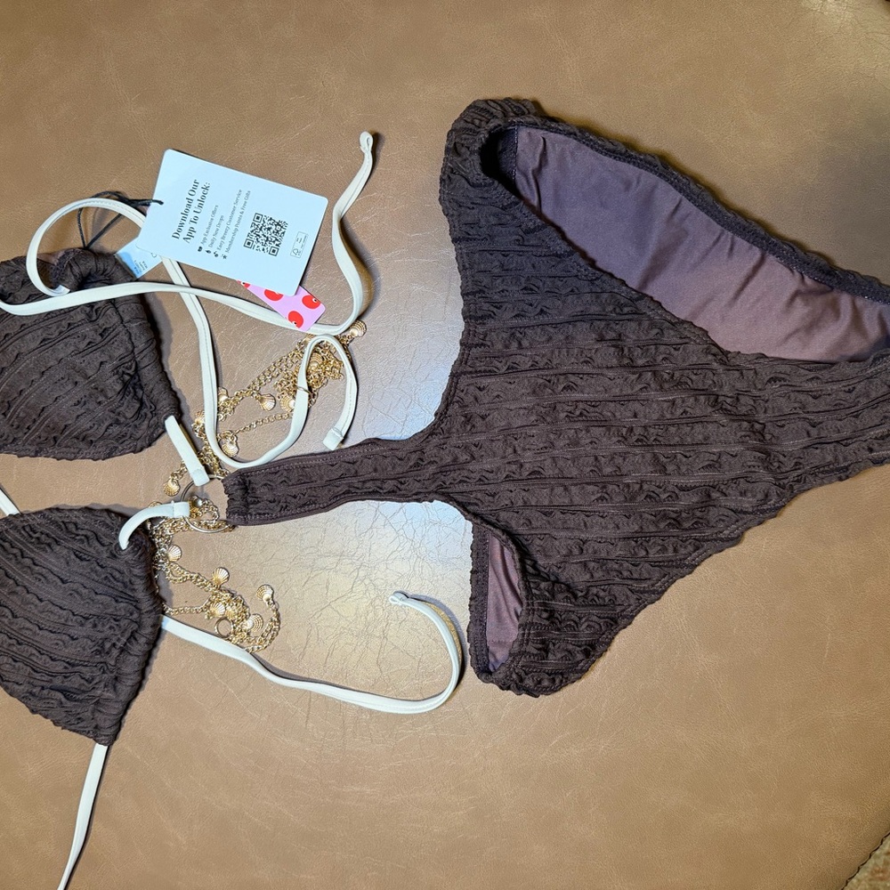 Cider Chocolate Textured Bikini Set